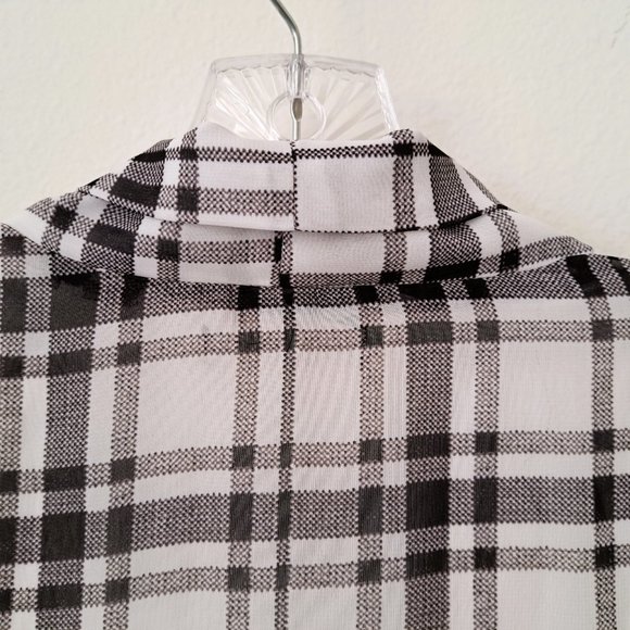 Lane Bryant Plaid Top Long Sleeve Size 14 Tie Neckline Great Condition - Picture 4 of 12